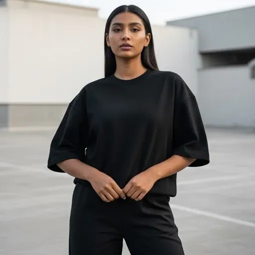 Black Lightweight Oversized Tee