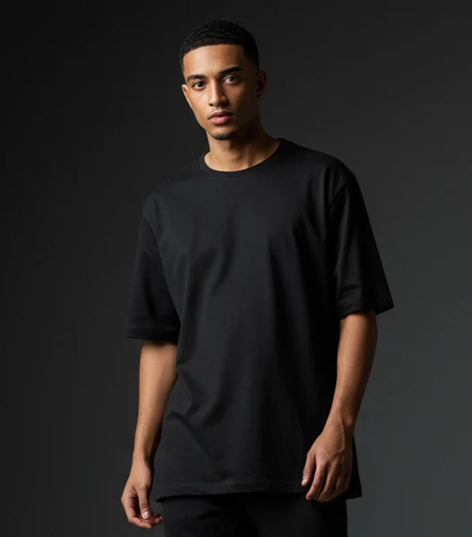 Black Lightweight Oversized Tee
