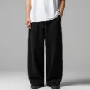 Black Wide-Leg Oversized Unisex Sweatpants