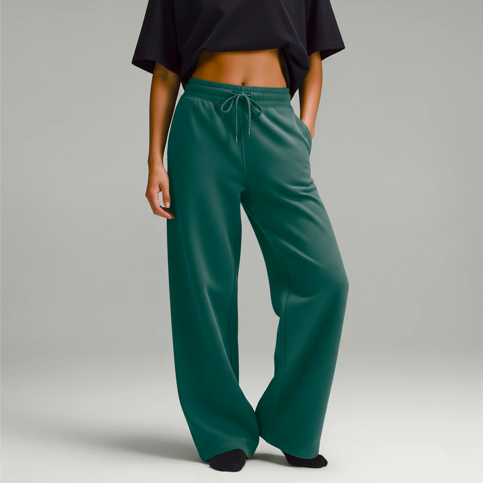 Emerald Green Wide-Leg Oversized Unisex Sweatpants