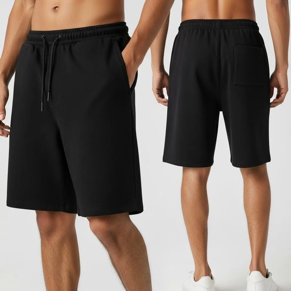 Black Mid-Oversized Shorts