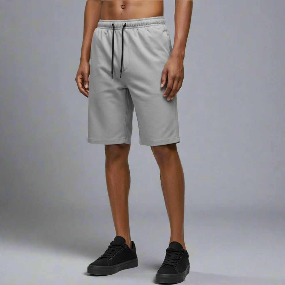Grey Mid-Oversized Shorts