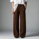 Brown Wide-Leg Oversized Unisex Sweatpants