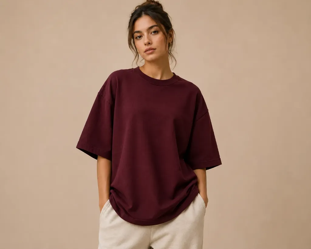 Burgundy Oversized Tee